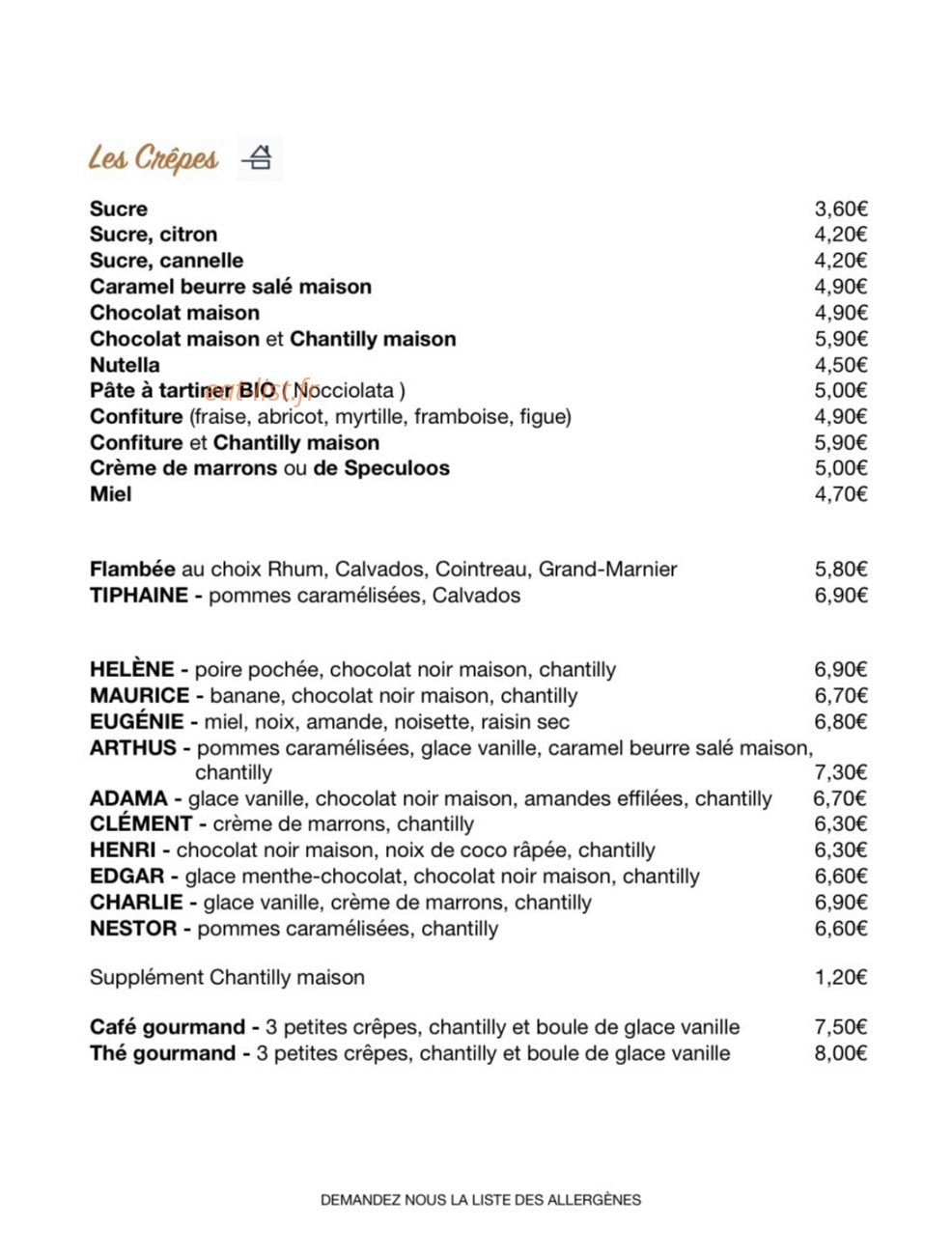 Crêperie Madame — carte page 5
