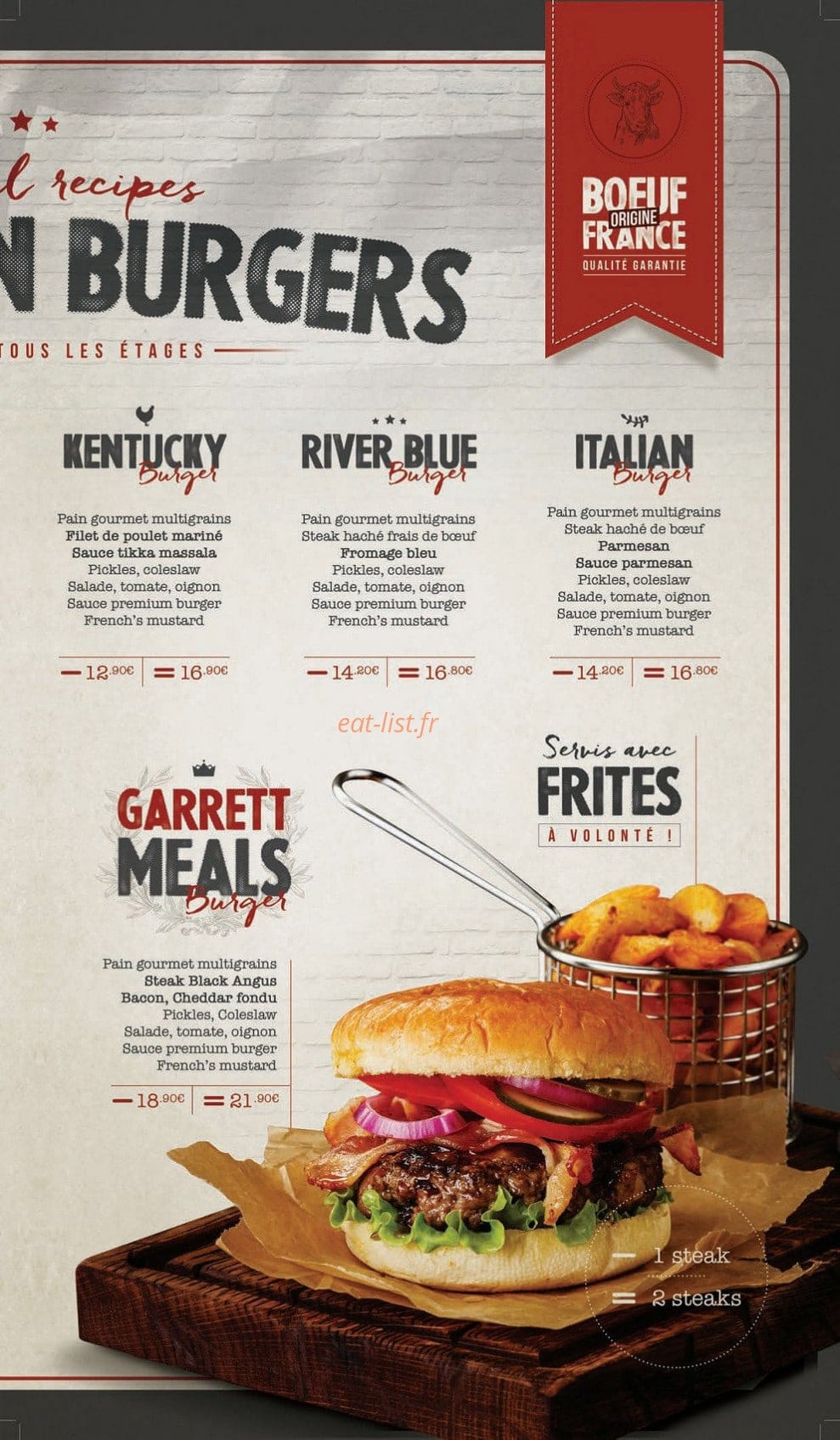 Garrett meals — carte page 7