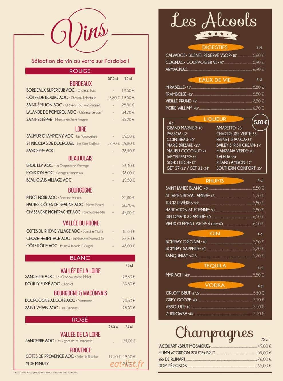 George Café — carte page 7