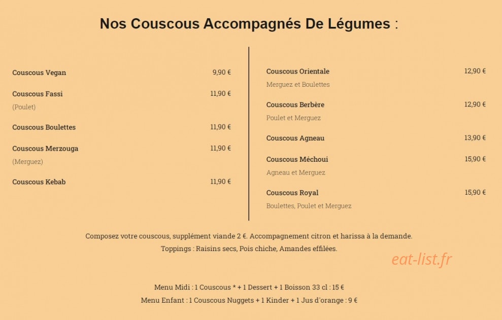 Justcouscous et  co — carte page 3