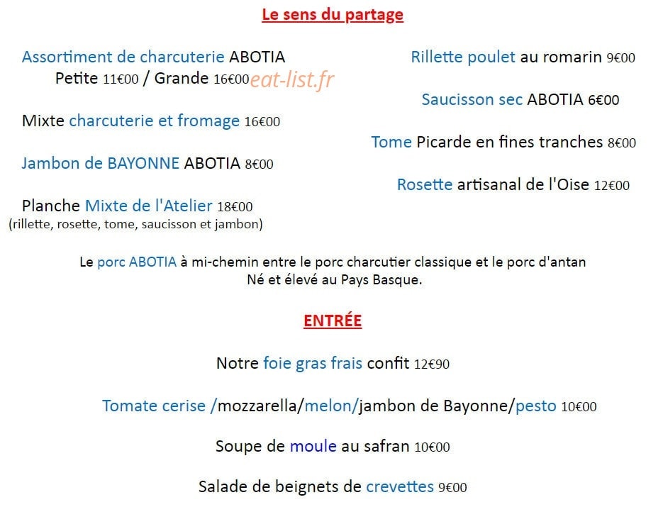 L’Atelier du 14 — carte page 1