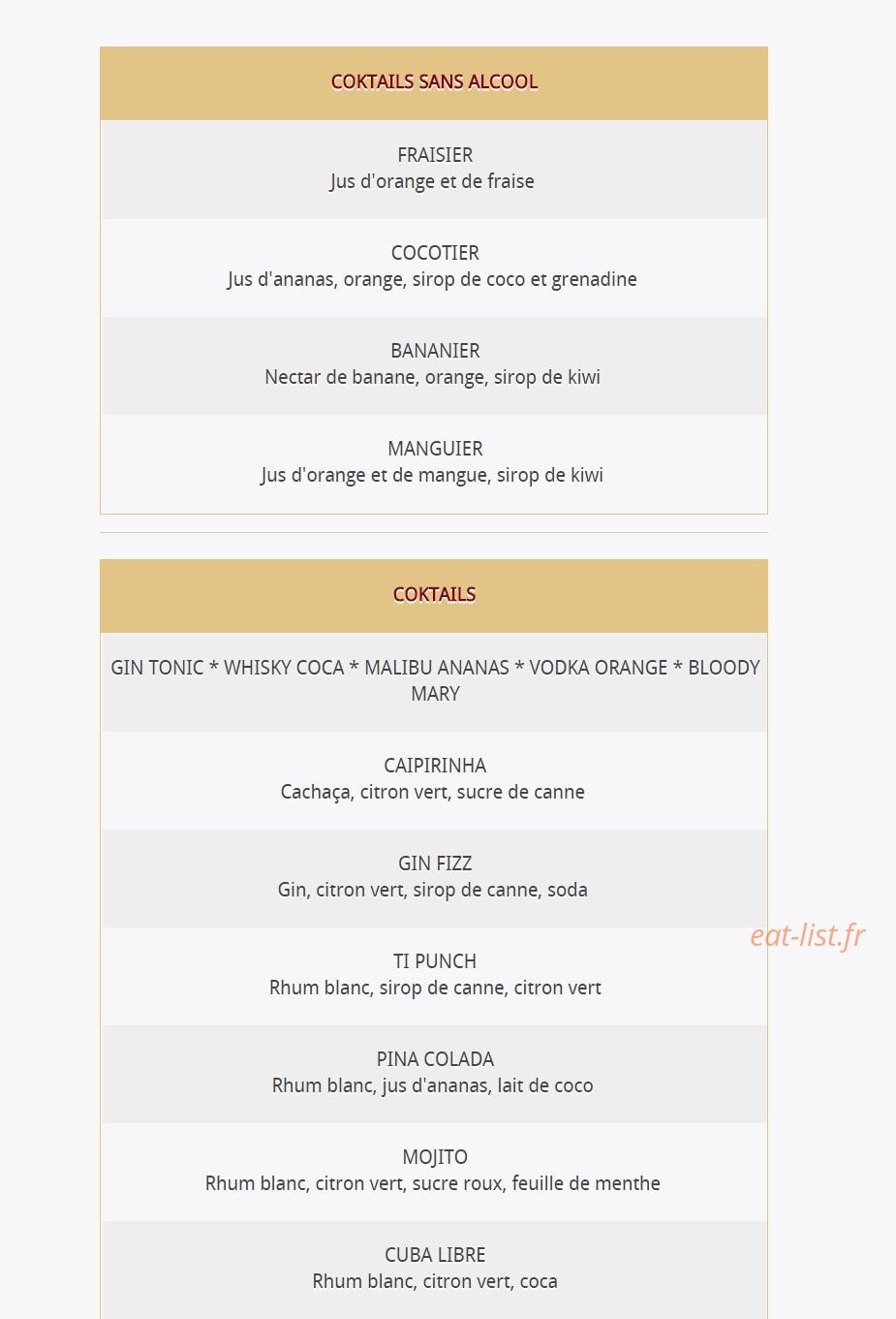 La Brasserie Parisienne — carte page 12