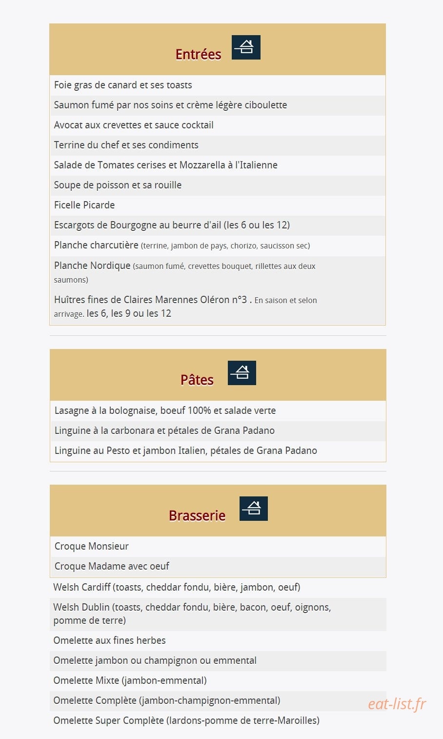 La Brasserie Parisienne — carte page 3