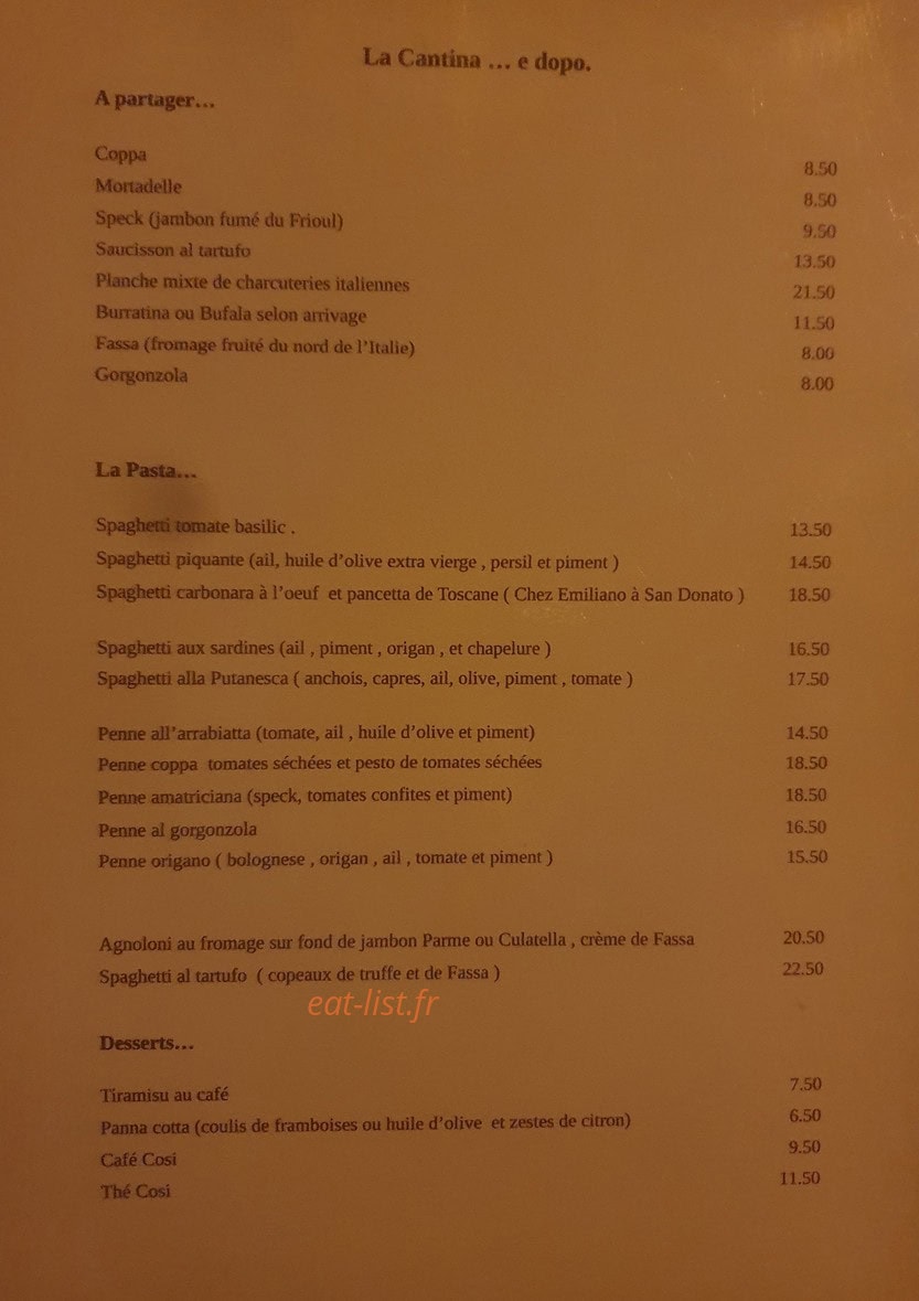 La Cantina..e dopo — carte page 1