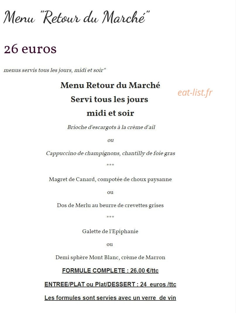 La Table d'Elisa — carte page 4