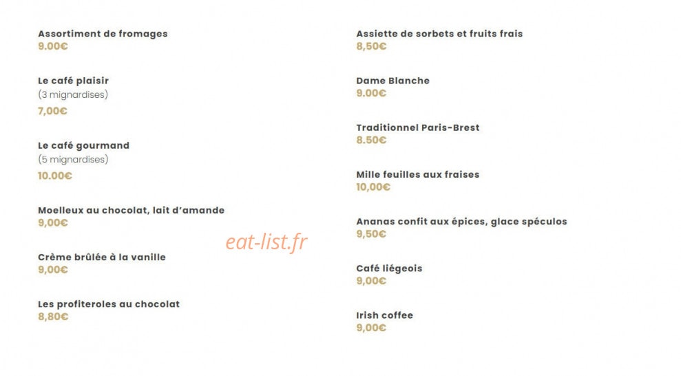Le Bistrot de Flandre — carte page 5