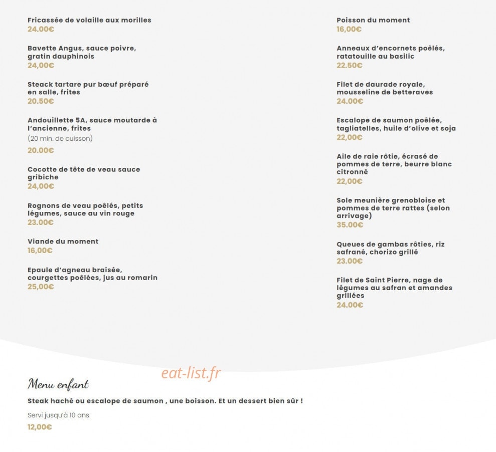 Le Bistrot de Flandre — carte page 4