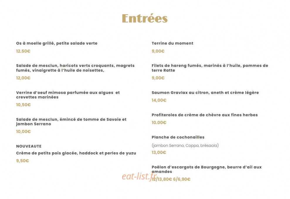 Le Bistrot de Flandre — carte page 2