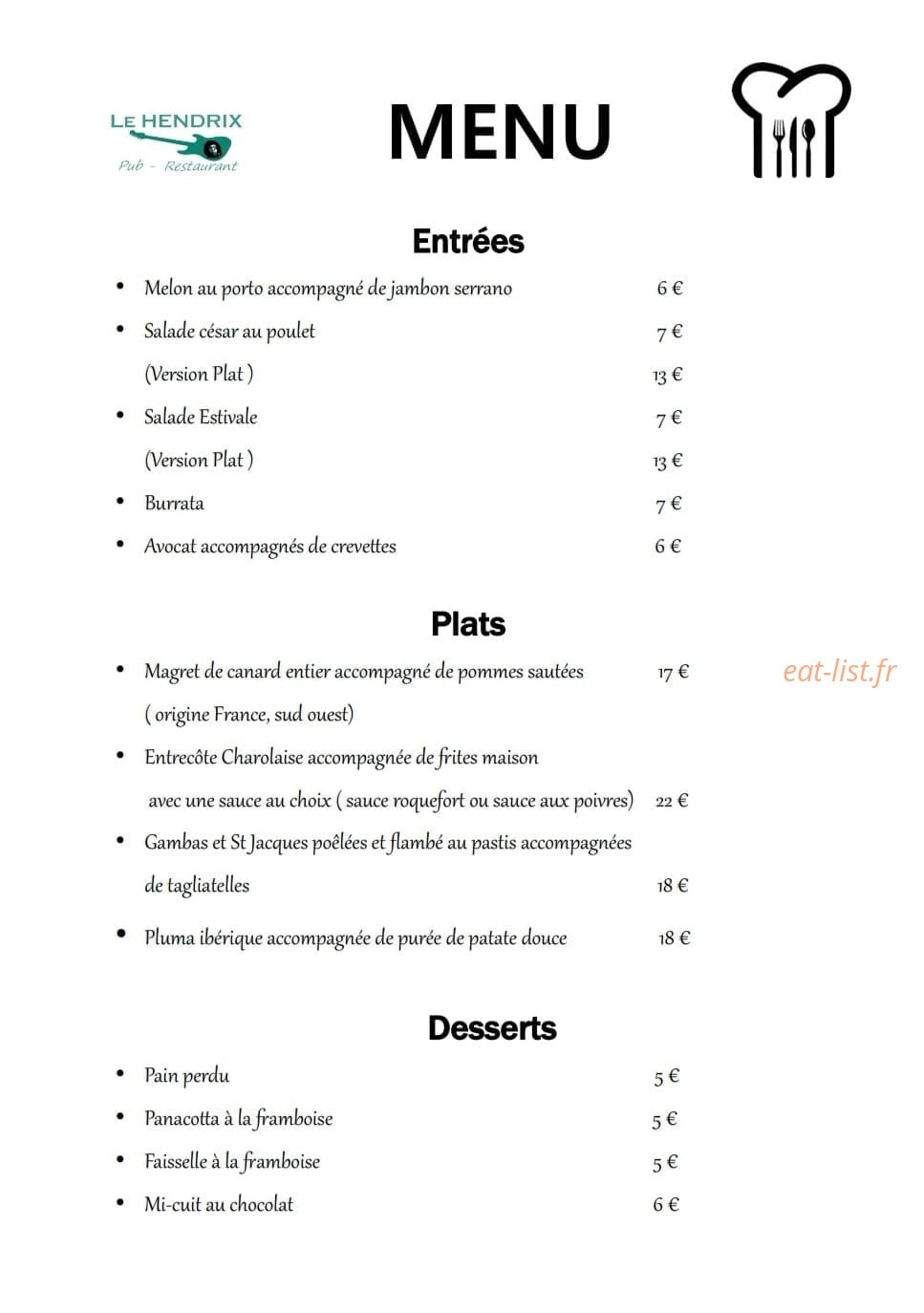 Le Hendrix — carte page 1