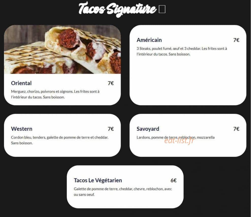 Le Sun Burger — carte page 4