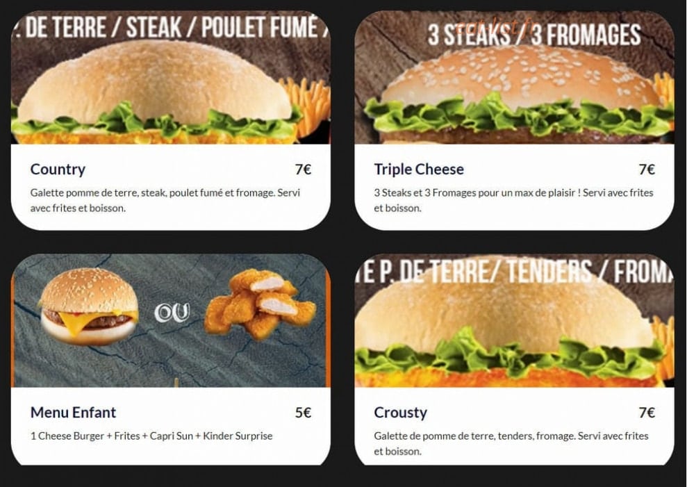 Le Sun Burger — carte page 2
