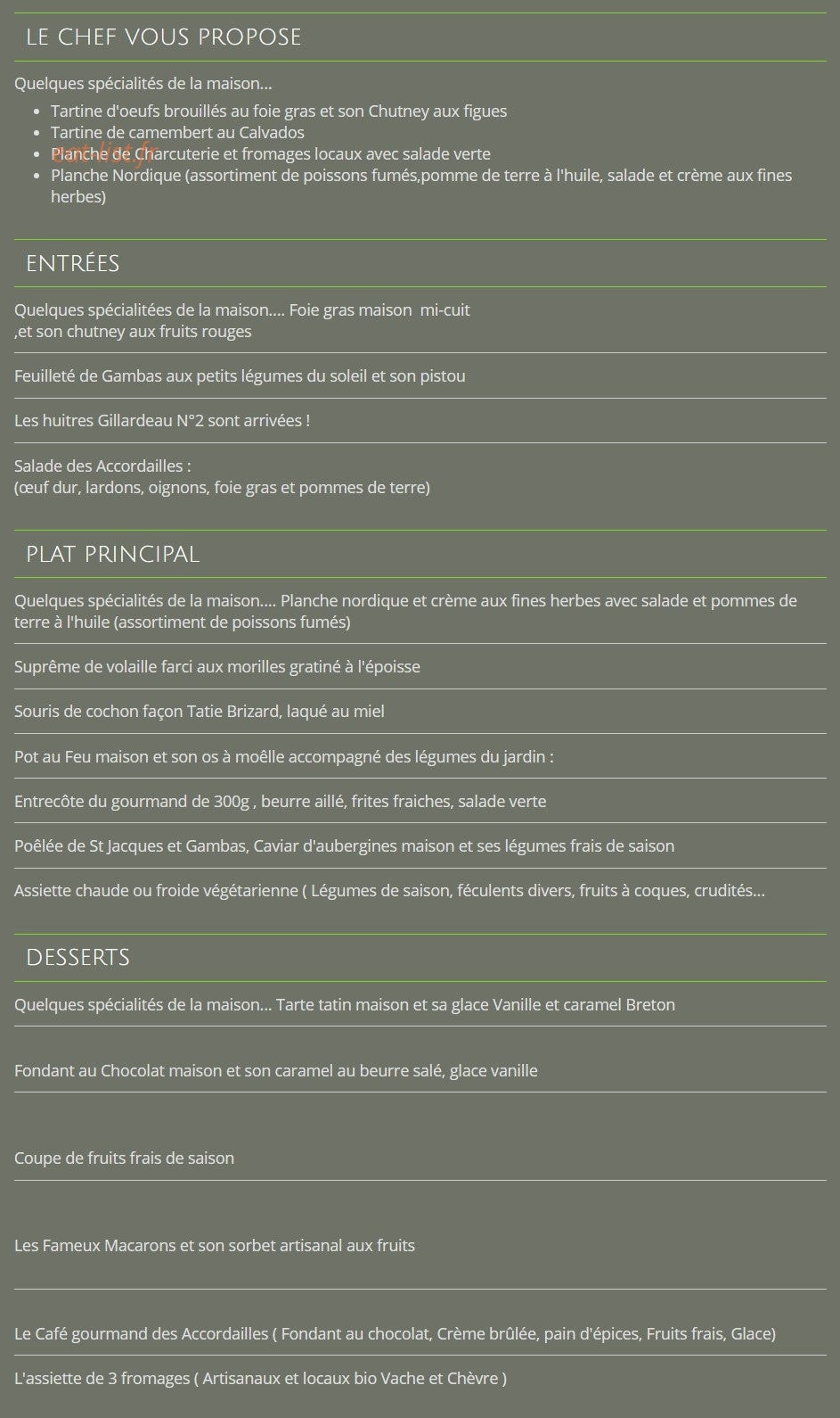 Les Accordailles — carte page 1