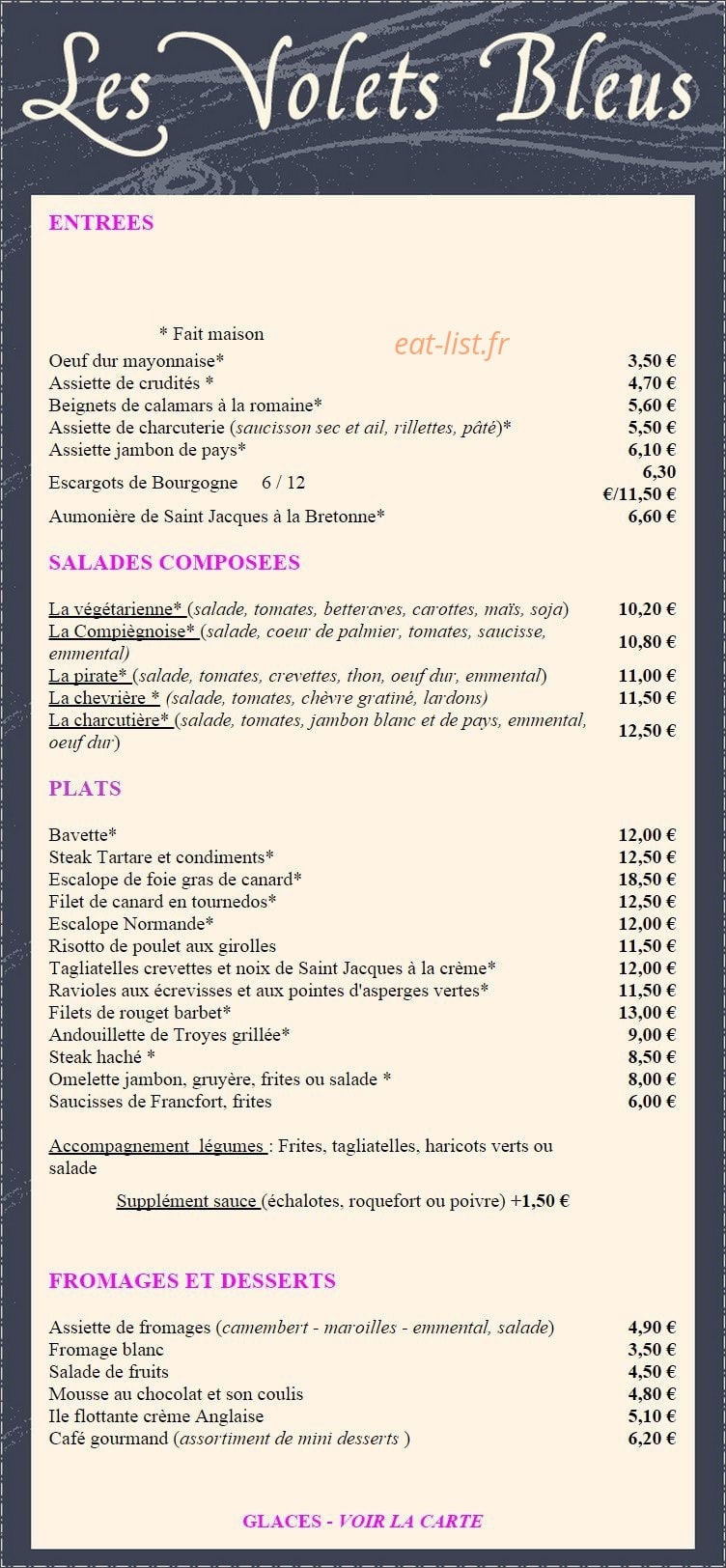 Les Volets Bleus — carte page 2