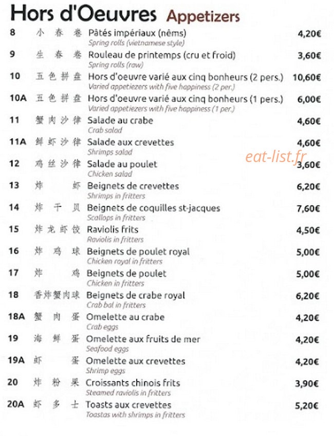 Nouvelle Etoile — carte page 14