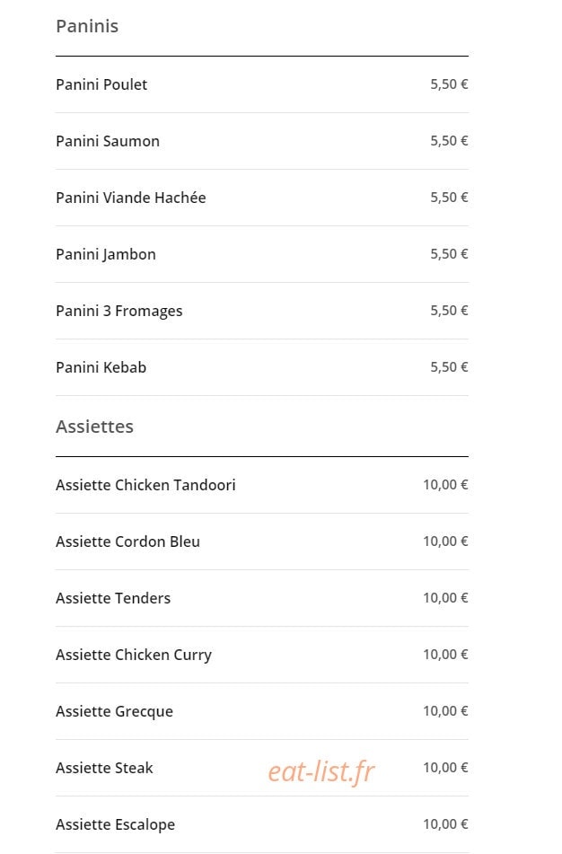 Urban food — carte page 9