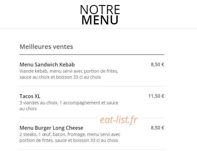 Urban food — carte page 2
