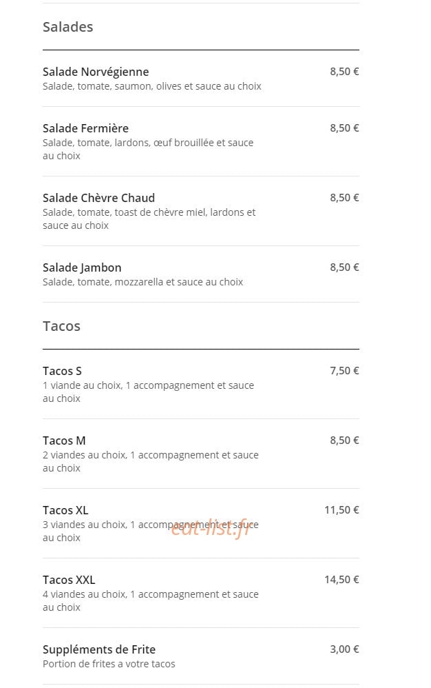 Urban food — carte page 11