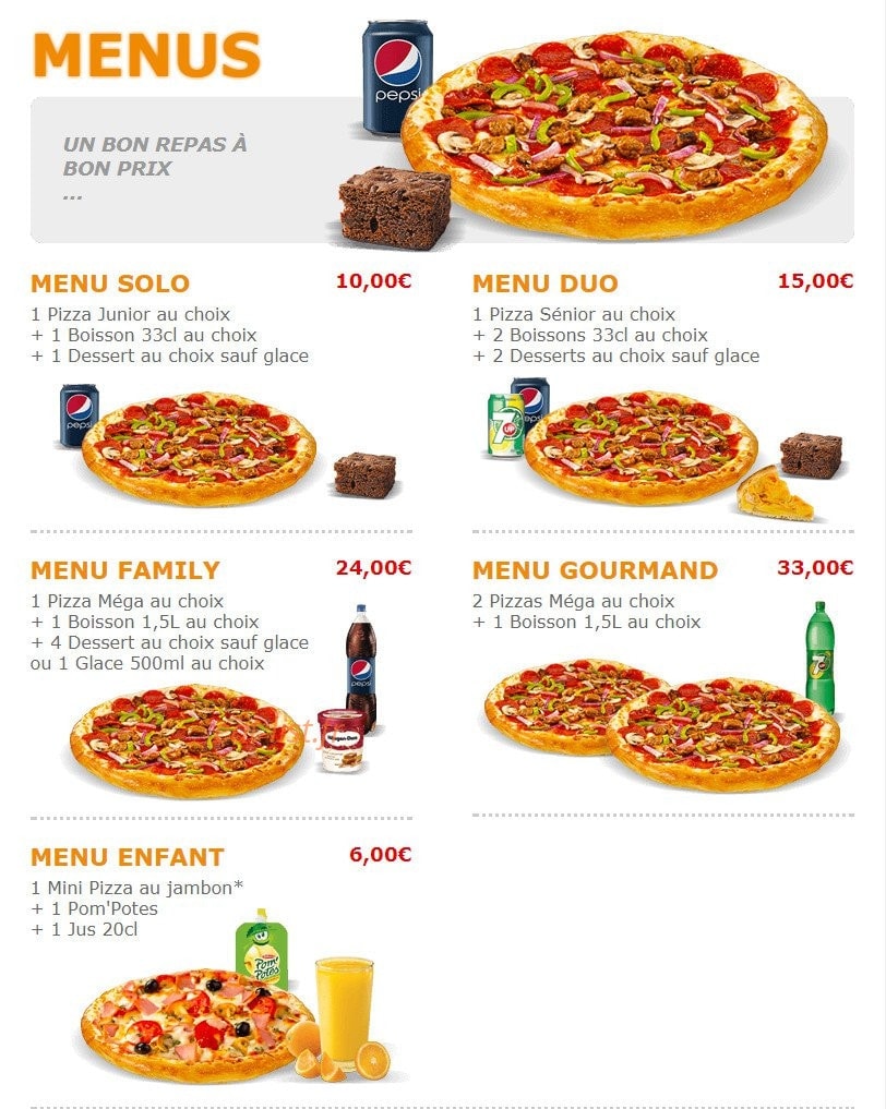 Pizza Crousty — carte page 9
