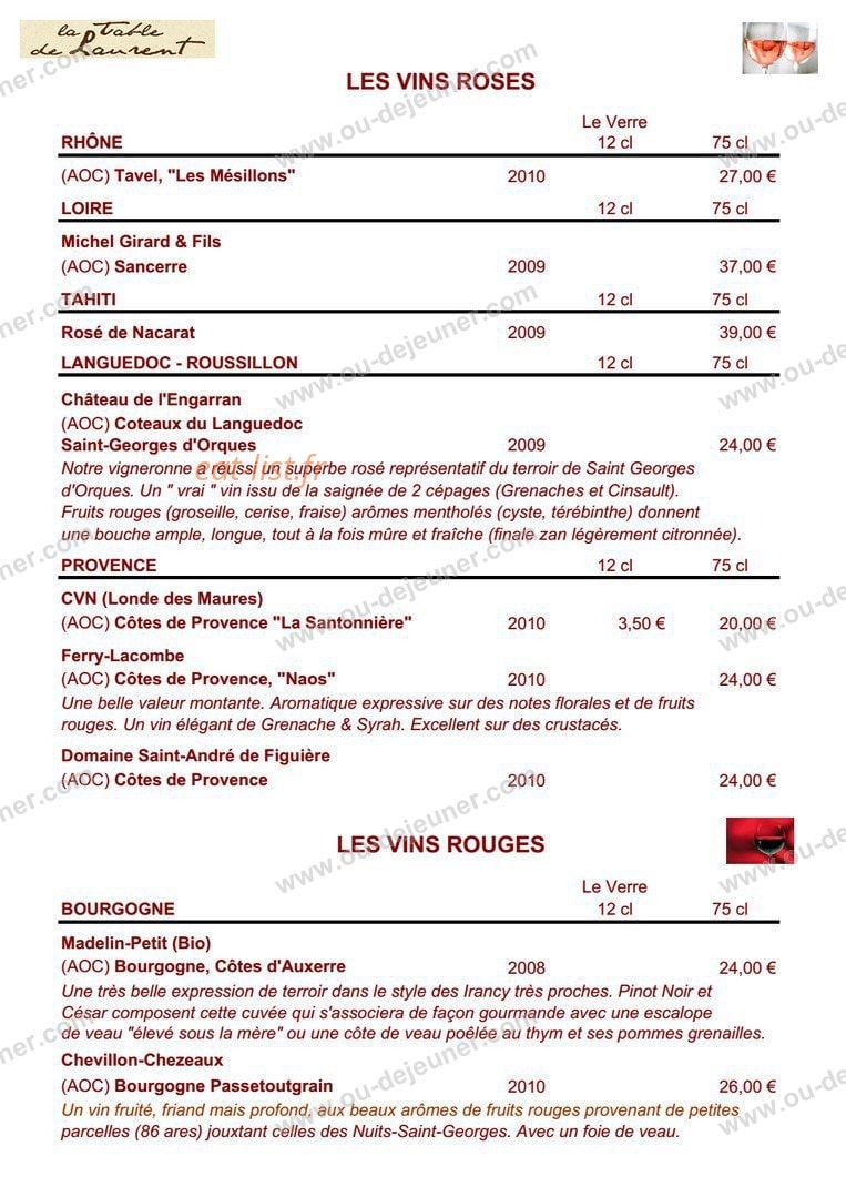 La Table De Laurent — carte page 11