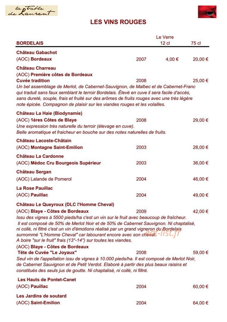 La Table De Laurent — carte page 14