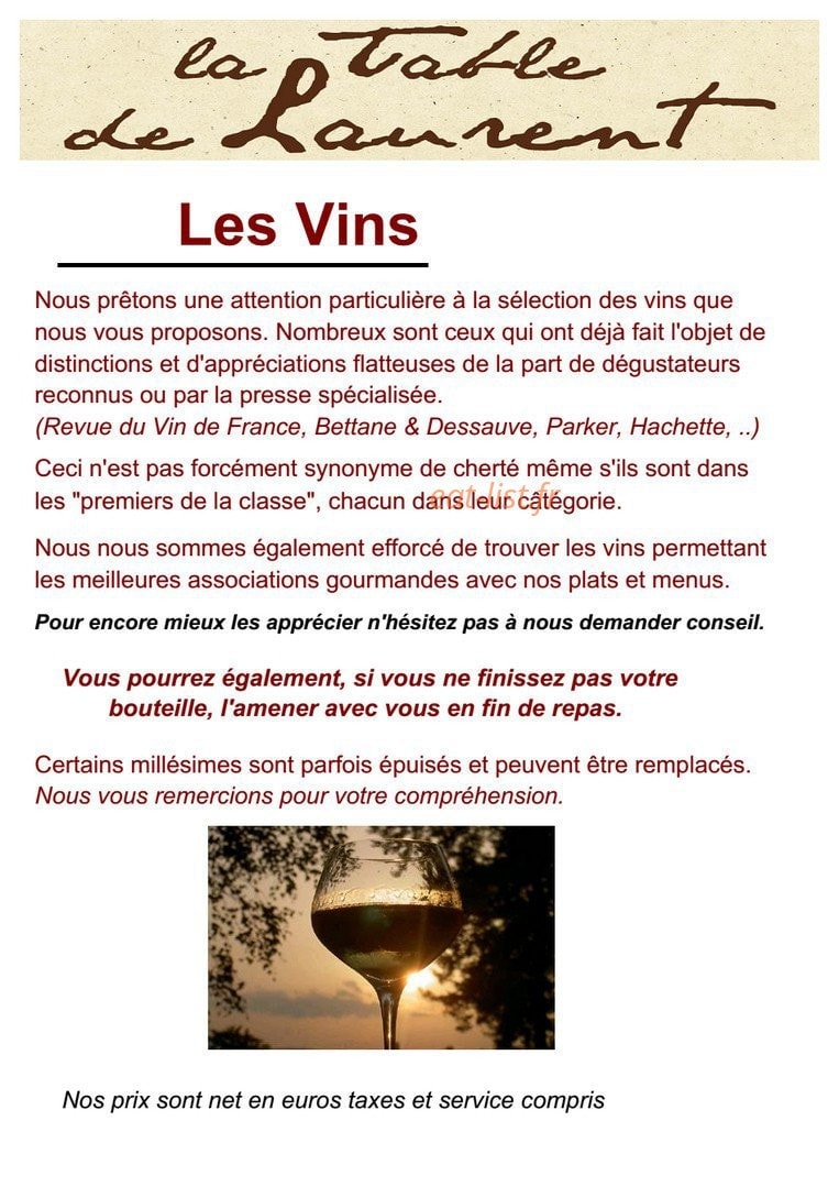 La Table De Laurent — carte page 3