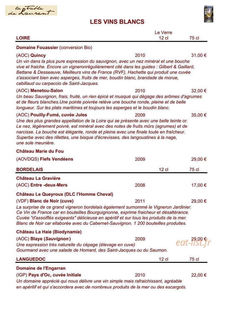 La Table De Laurent — carte page 7