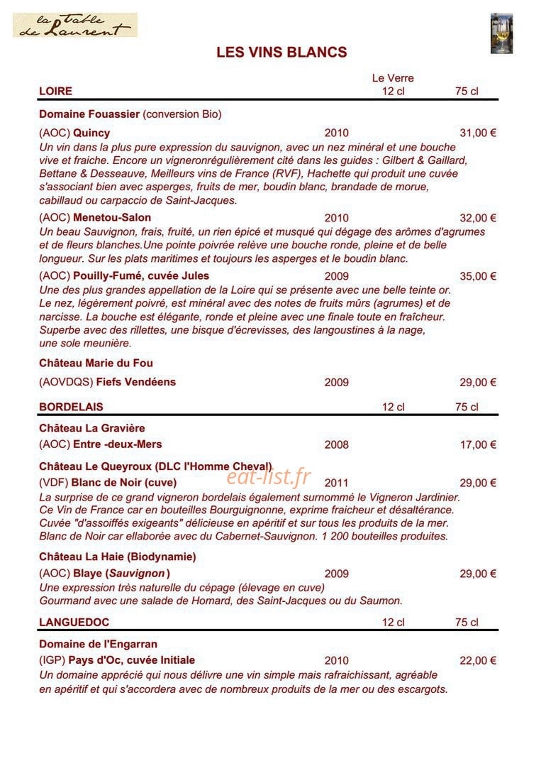 La Table De Laurent — carte page 4