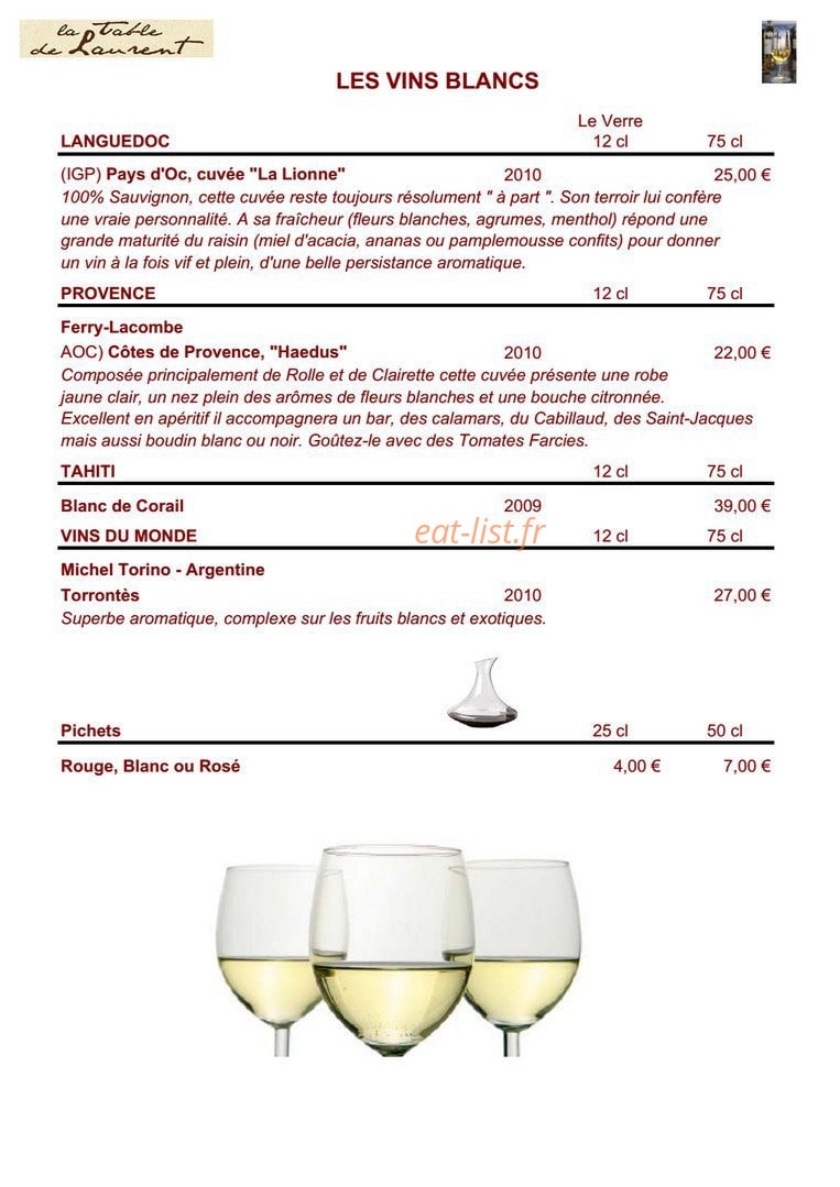 La Table De Laurent — carte page 9