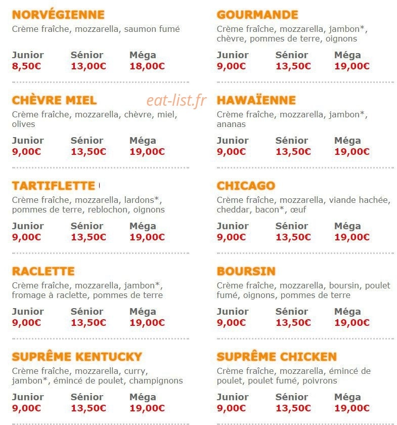 Pizza Crousty — carte page 3