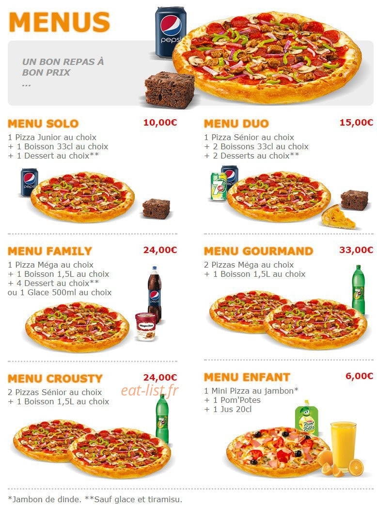 Pizza Crousty — carte page 11