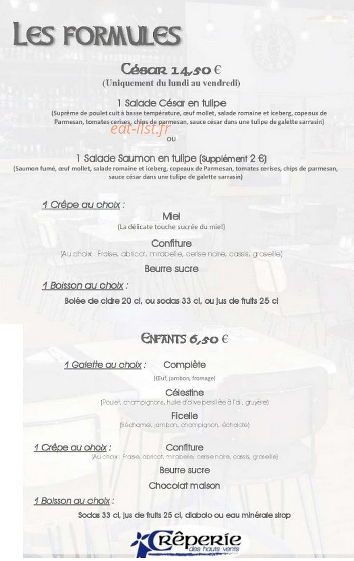 Crêperie des Hauts Vents — carte page 5