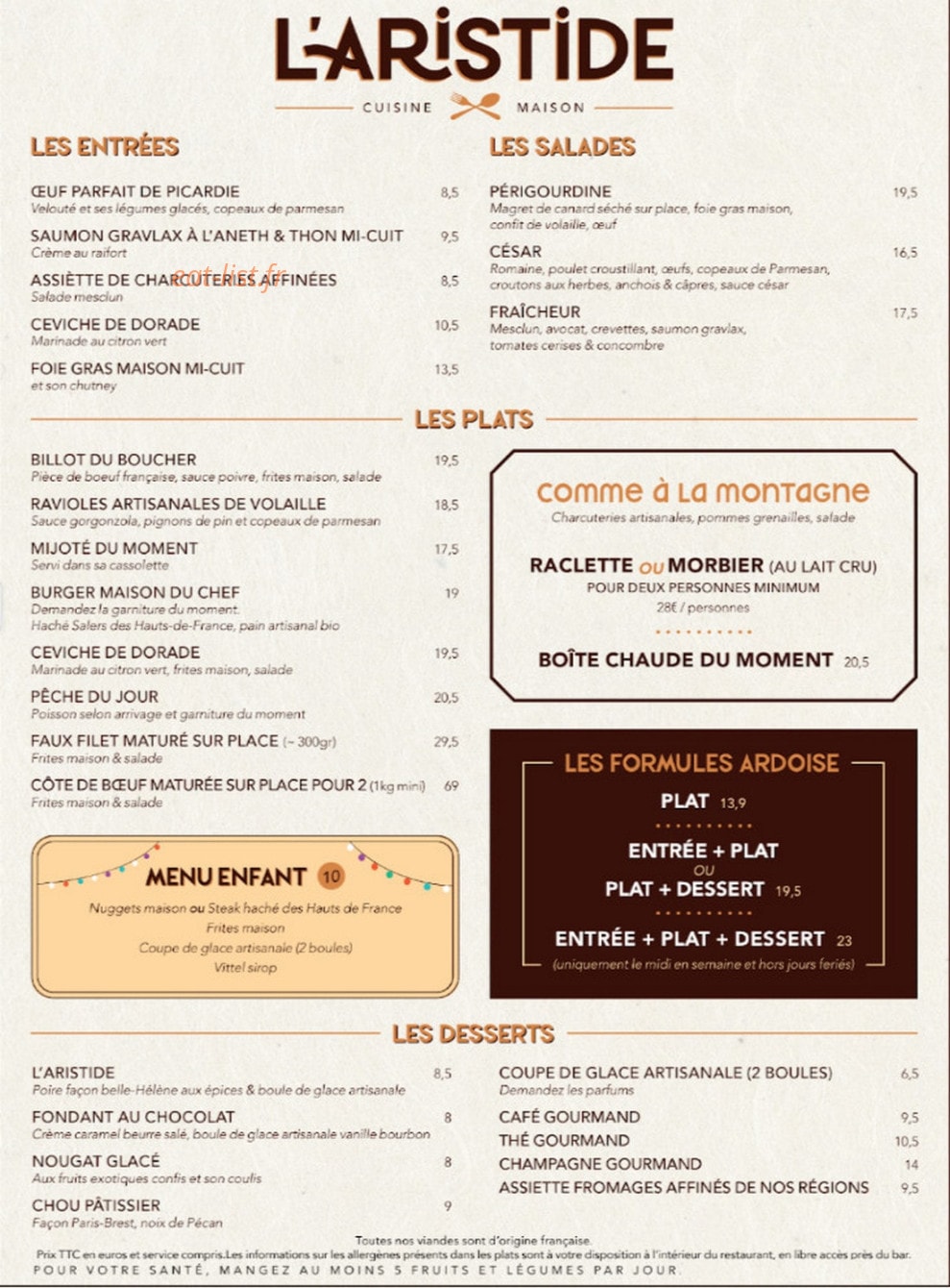 L'Aristide — carte page 1