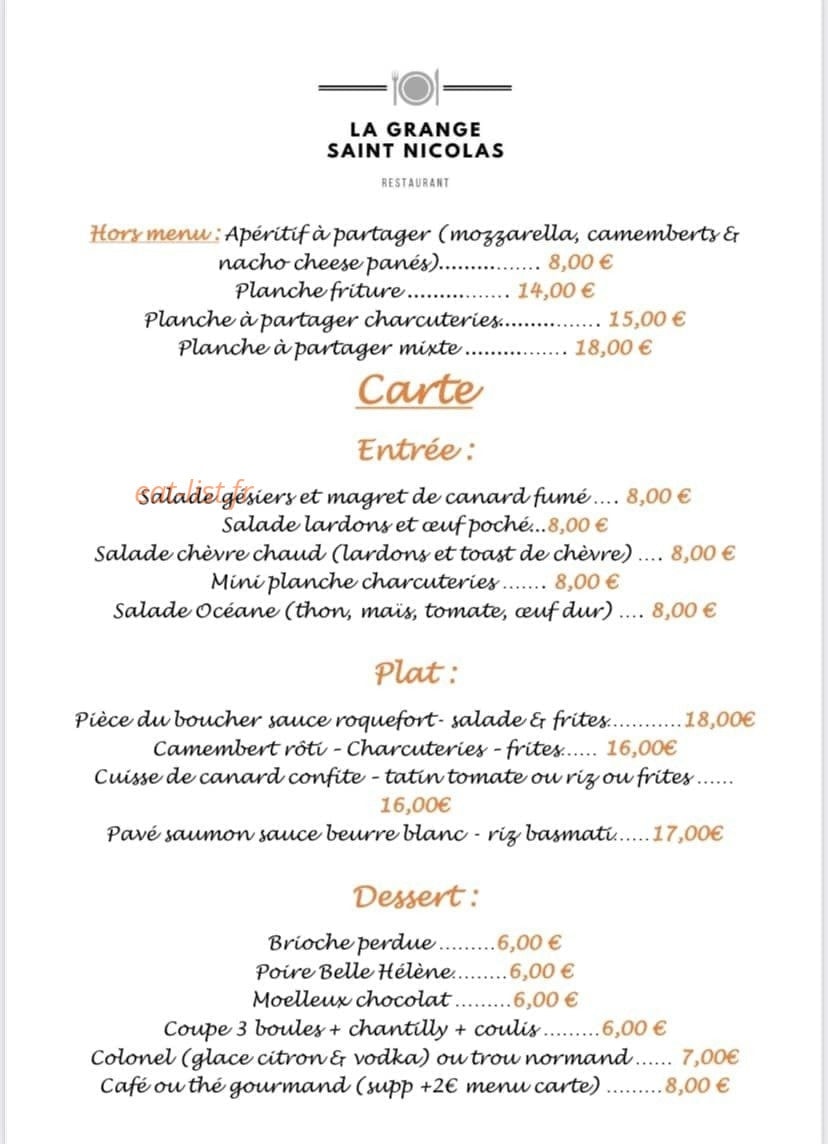 La Grange Saint Nicolas — carte page 2