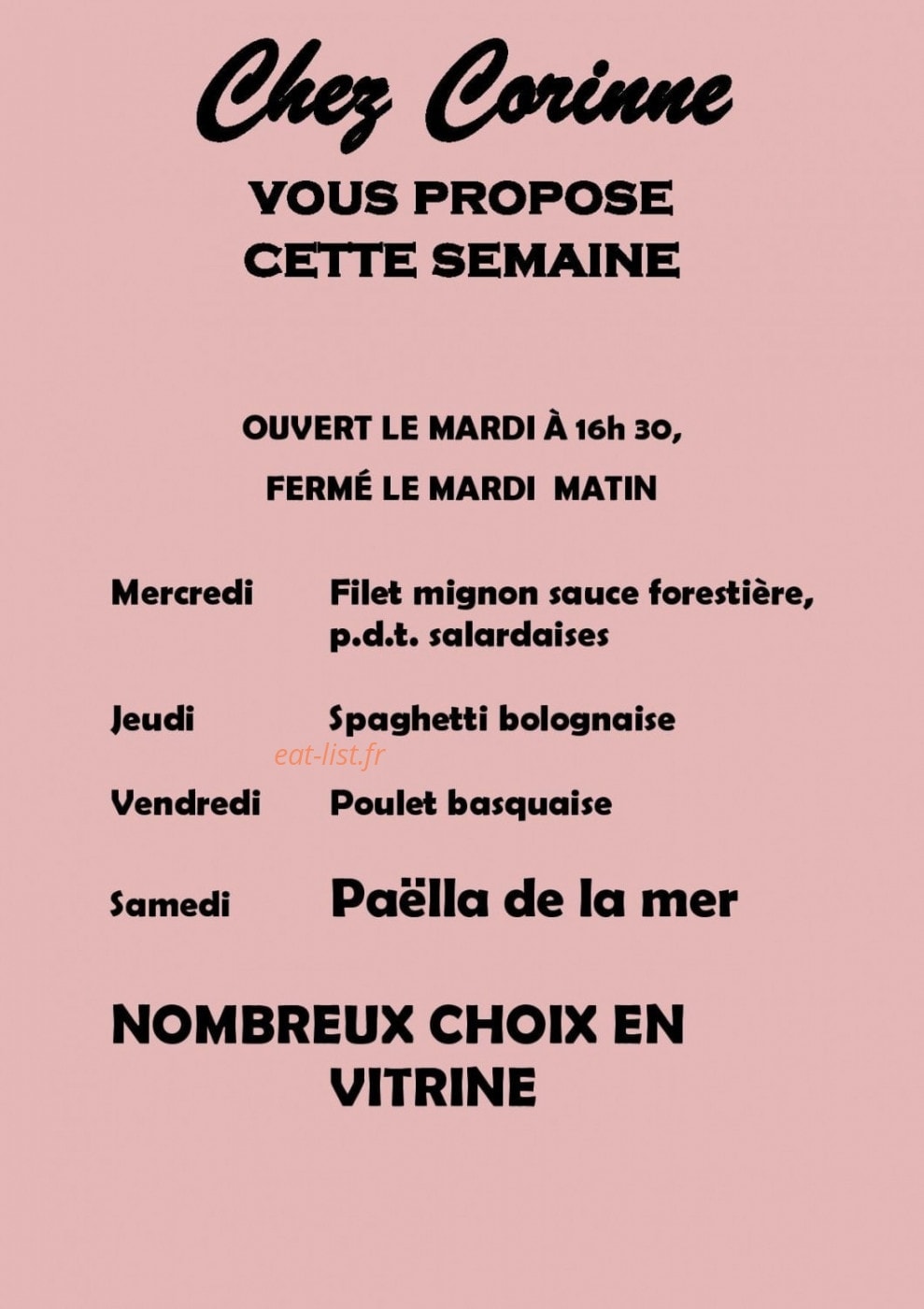 Aux Saveurs d'Autrefois — carte page 1