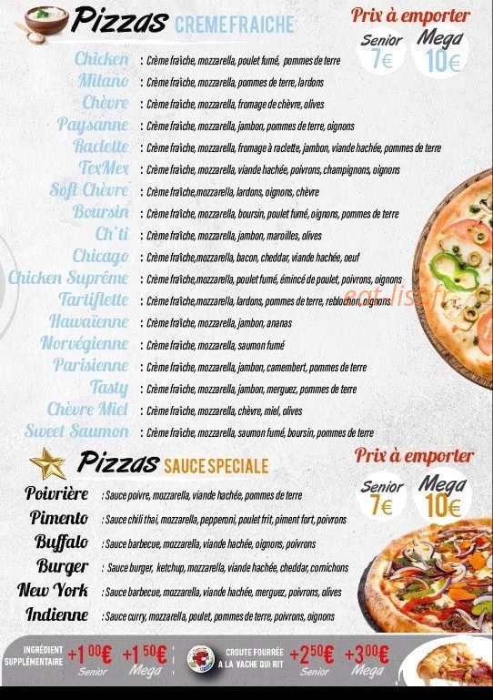 French Pizza — carte page 2