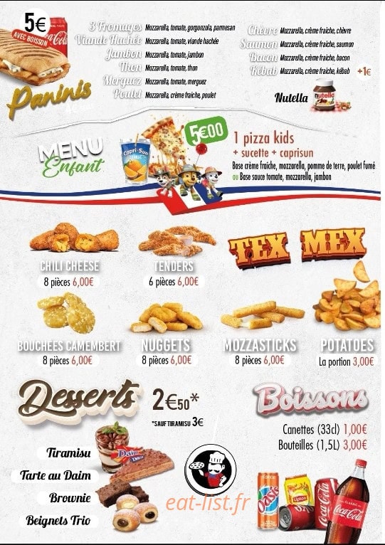 French Pizza — carte page 4