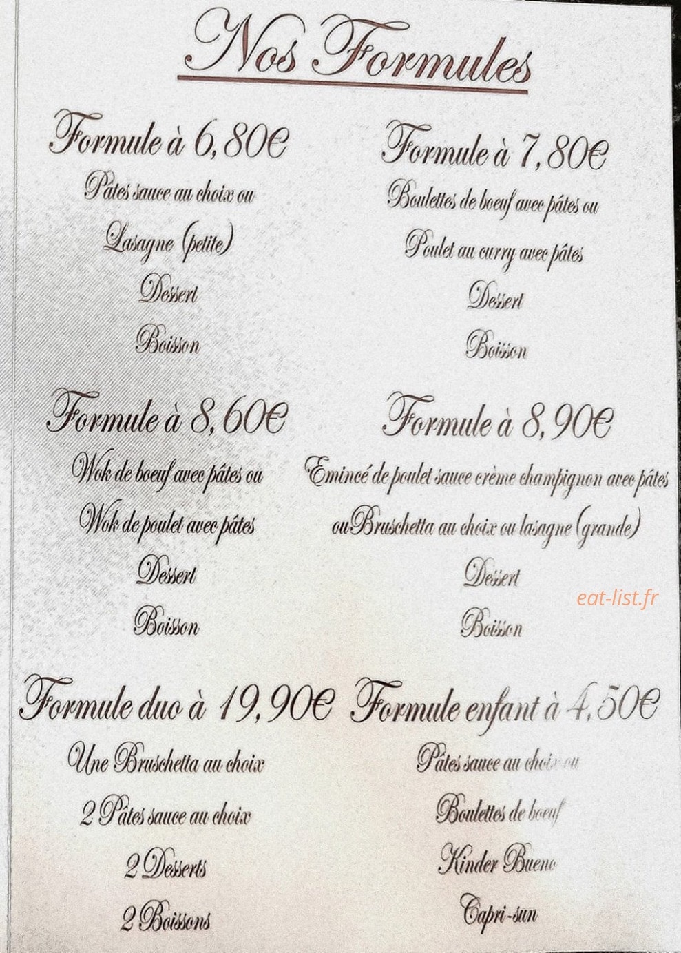 Chez Prisci — carte page 2