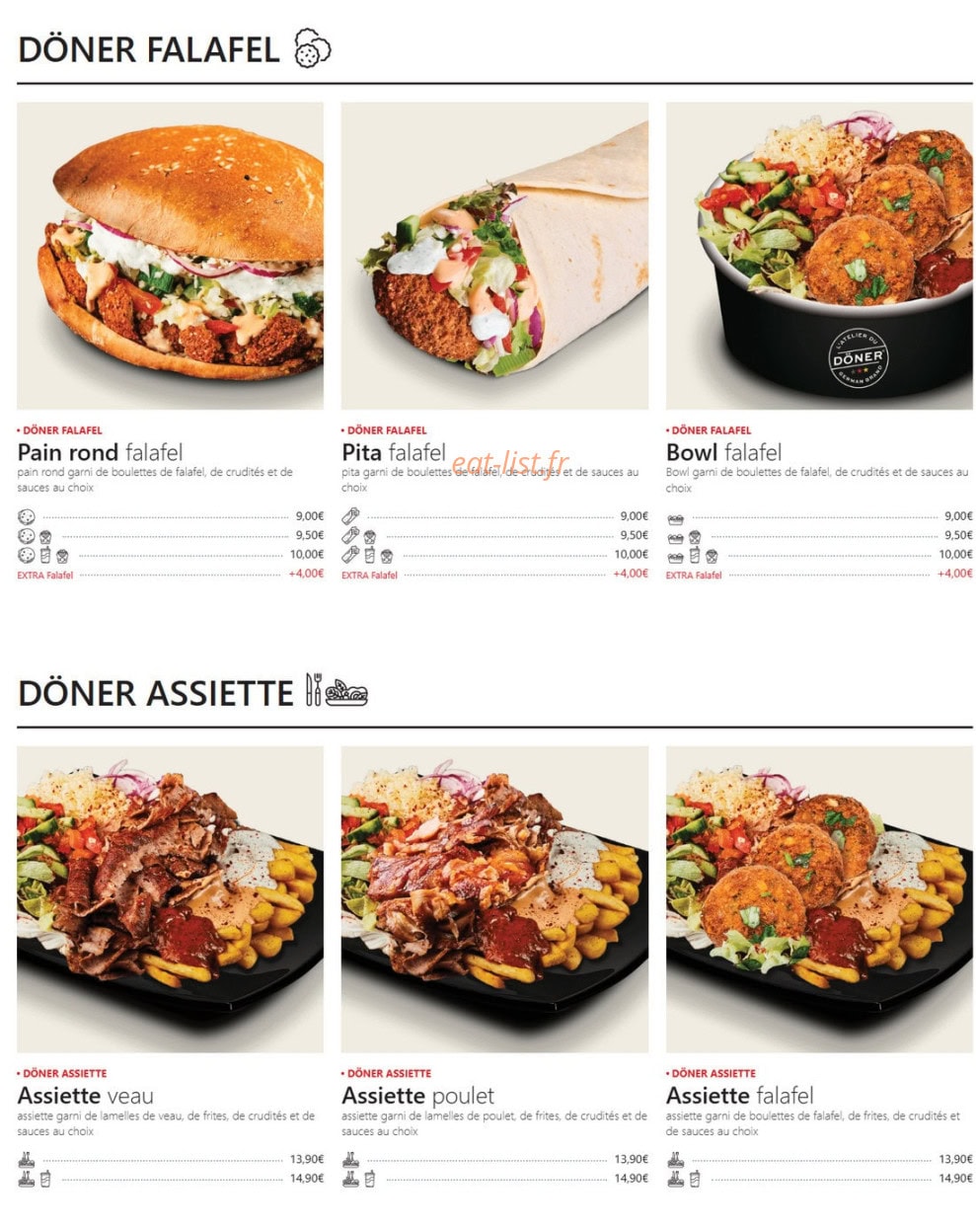 L'Atelier du Döner — carte page 2