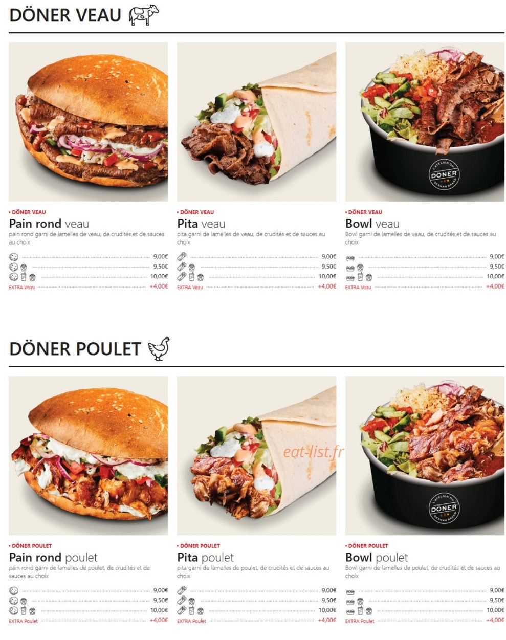 L'Atelier du Döner — carte page 1
