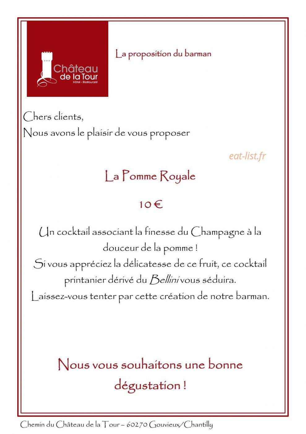 Château de la Tour — carte page 7