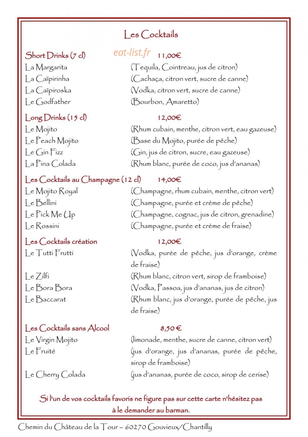Château de la Tour — carte page 10