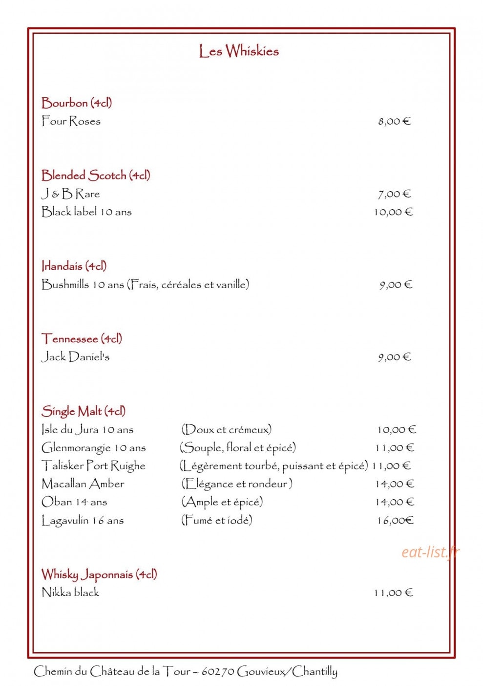 Château de la Tour — carte page 11