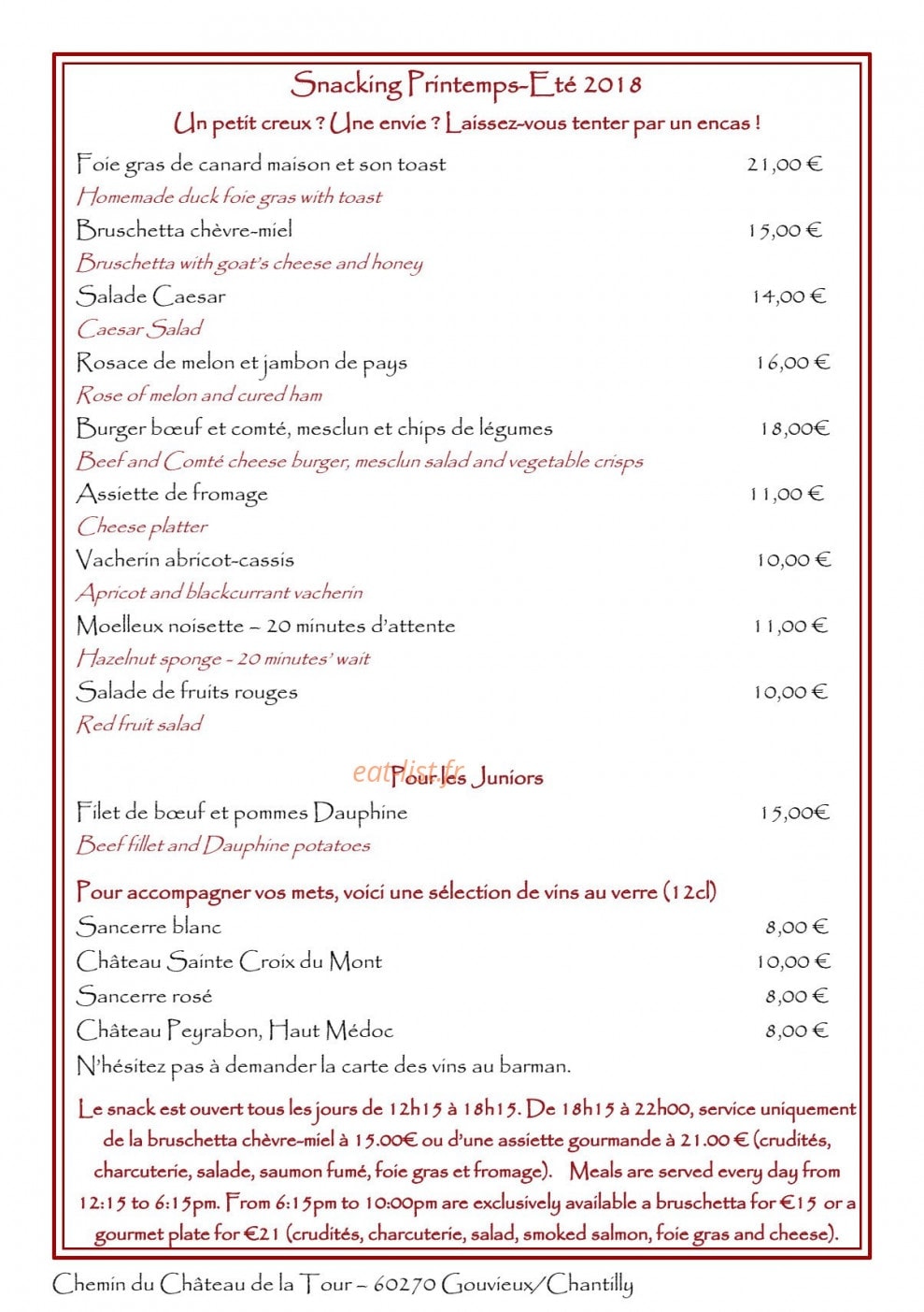 Château de la Tour — carte page 13