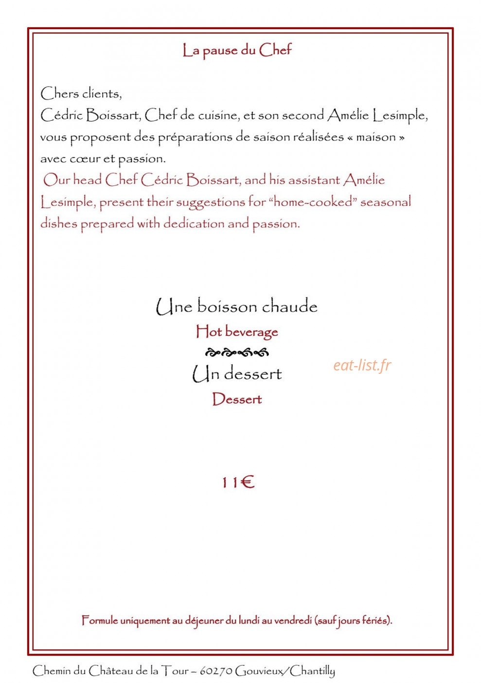 Château de la Tour — carte page 14