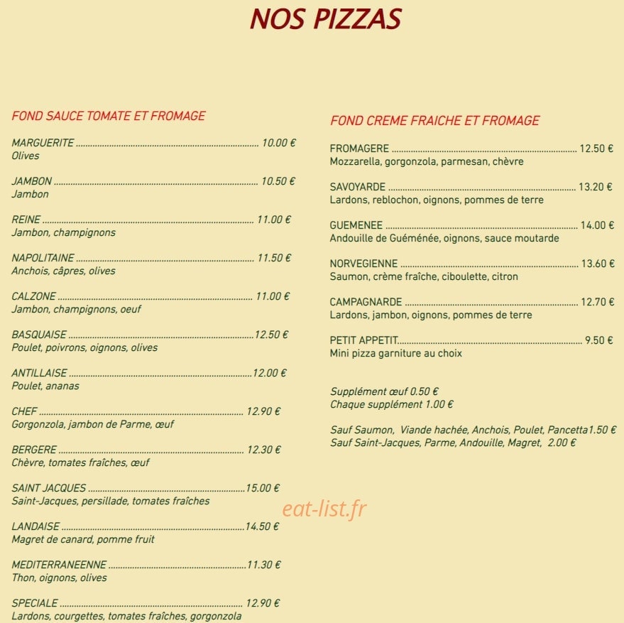 La Pizz'a Olive — carte page 3