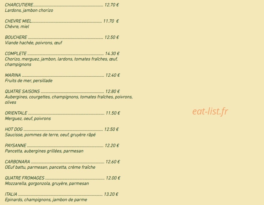La Pizz'a Olive — carte page 4