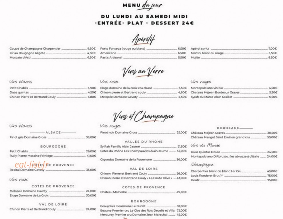 L’ Atelier d’Yves — carte page 2