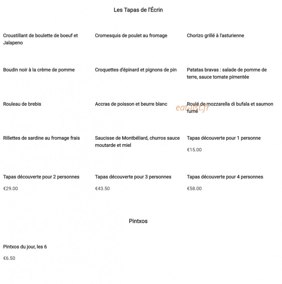 L'écrin — carte page 2