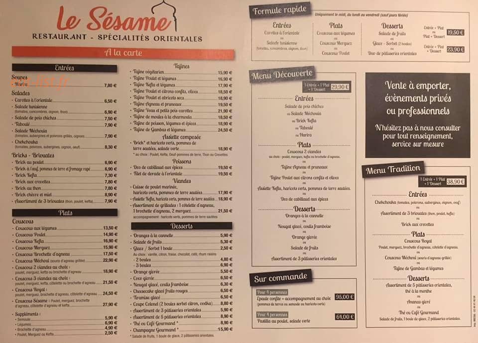 Le Sésame — carte page 1