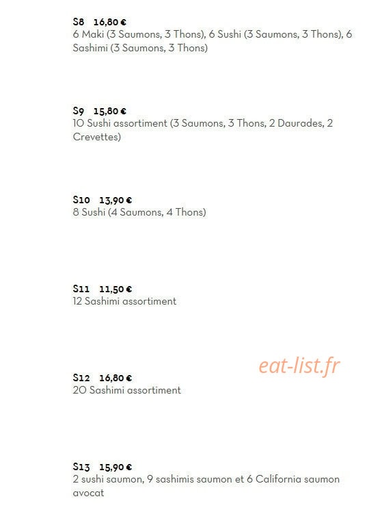 Sushi's Bar — carte page 21